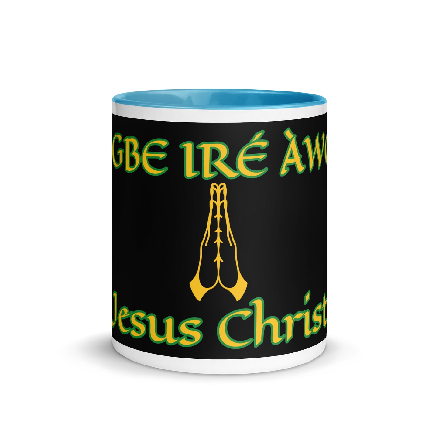 Egbe Jesus Christ black Mug with Color Inside