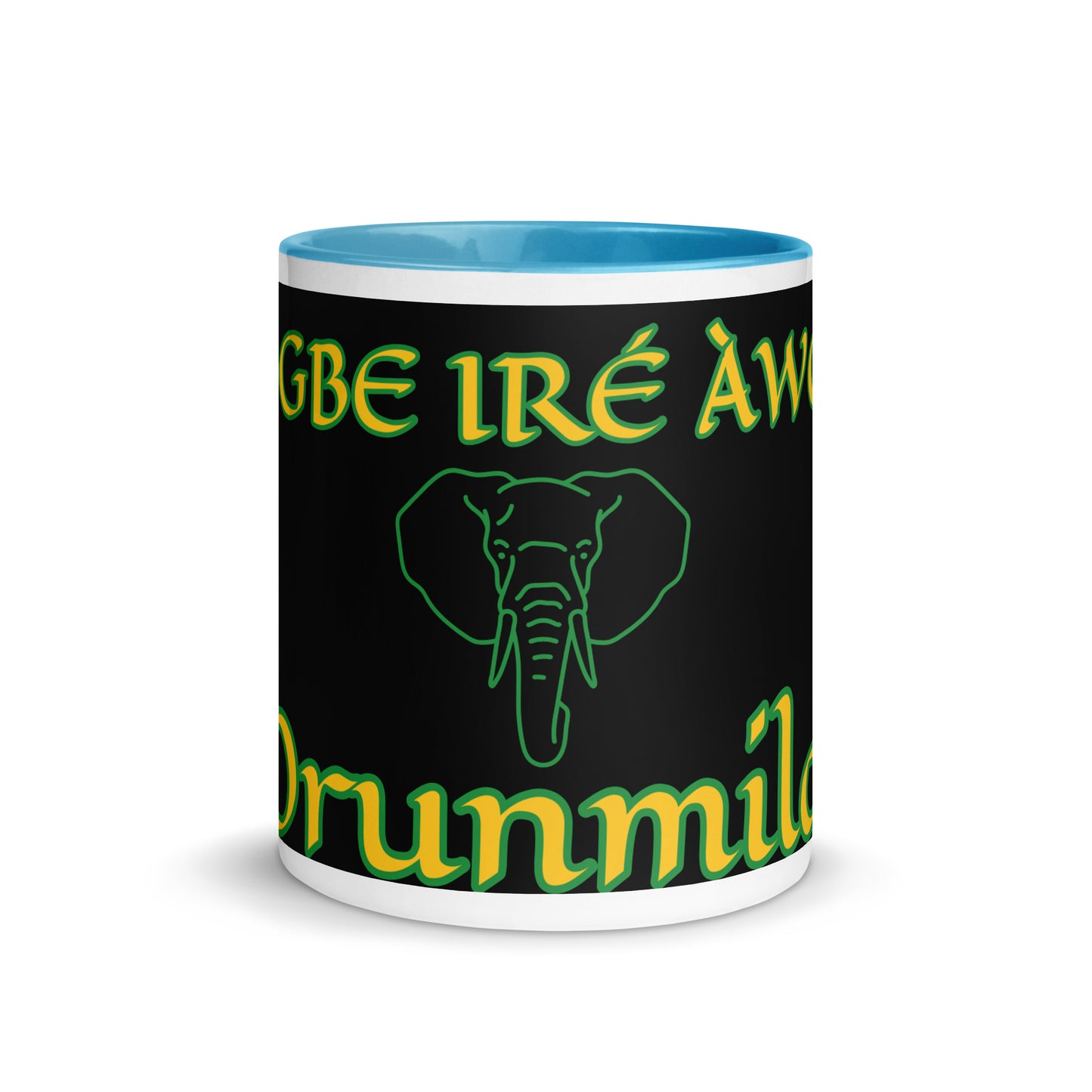 Egbe Orunmila Lucumi reverse black Mug with Color Inside