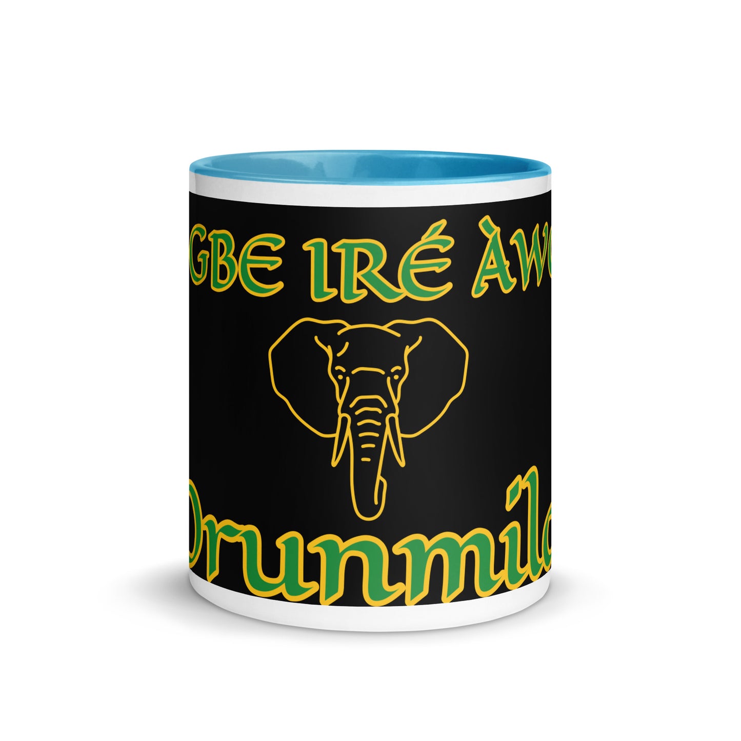 Egbe Orunmila Lucumi black Mug with Color Inside