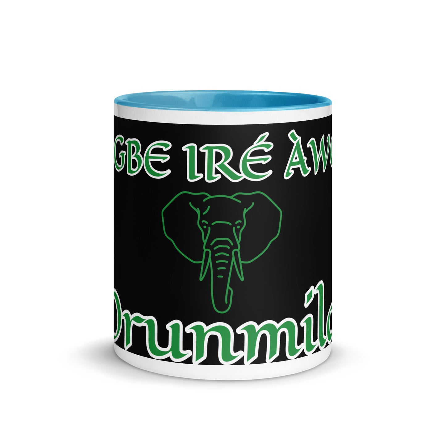 Egbe Orunmila Ájé ju Ogun black Mug with Color Inside