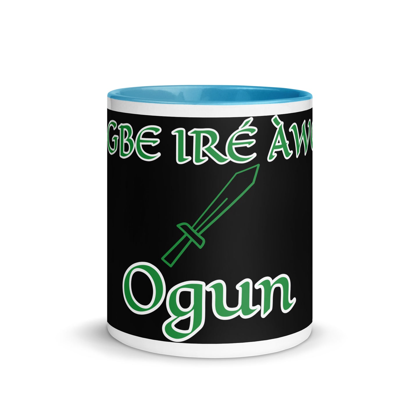 Egbe Ogun Black Mug with Color Inside