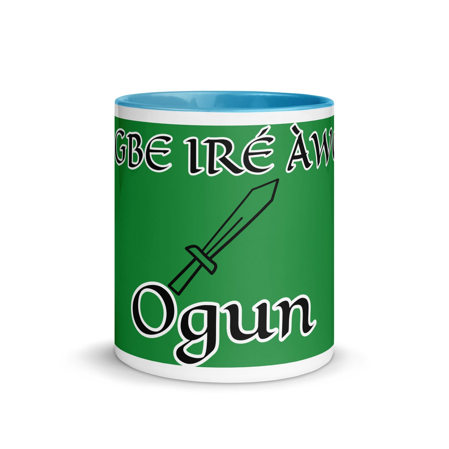 Egbe Ogun Green Mug with Color Inside