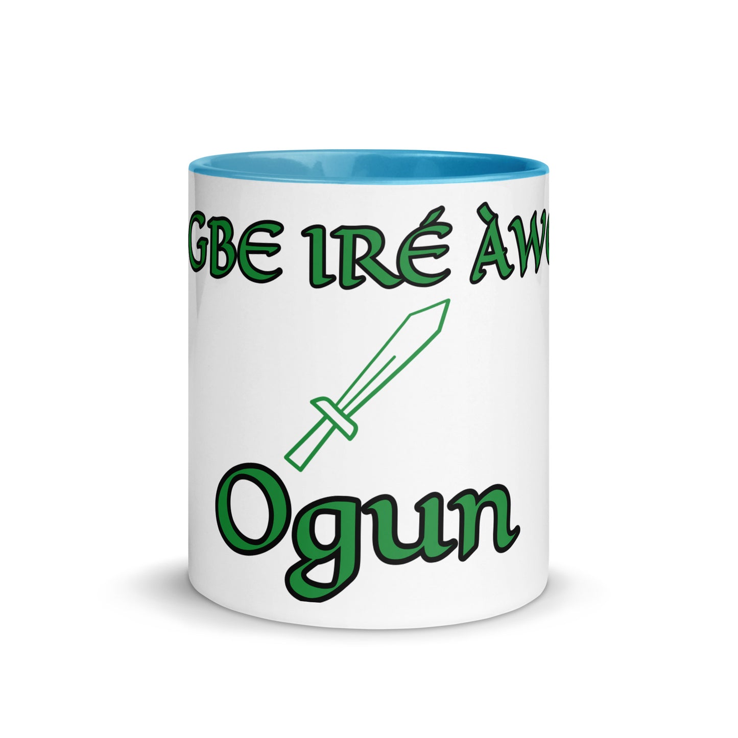 Egbe Ogun White Mug with Color Inside