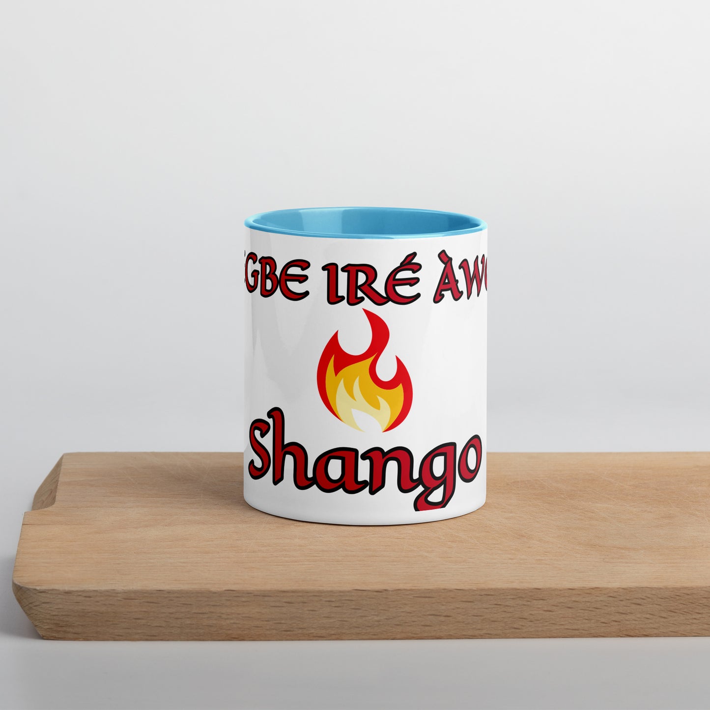 Egbe Shango White Mug with Color Inside