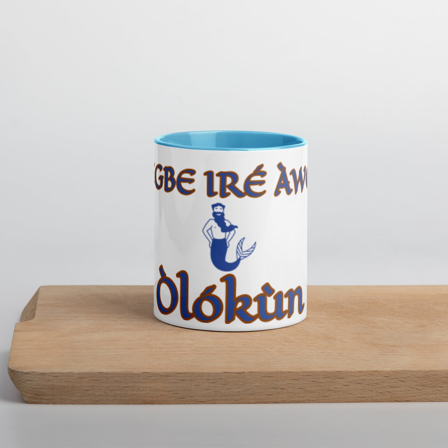 Egbe Olokun white Mug with Color Inside