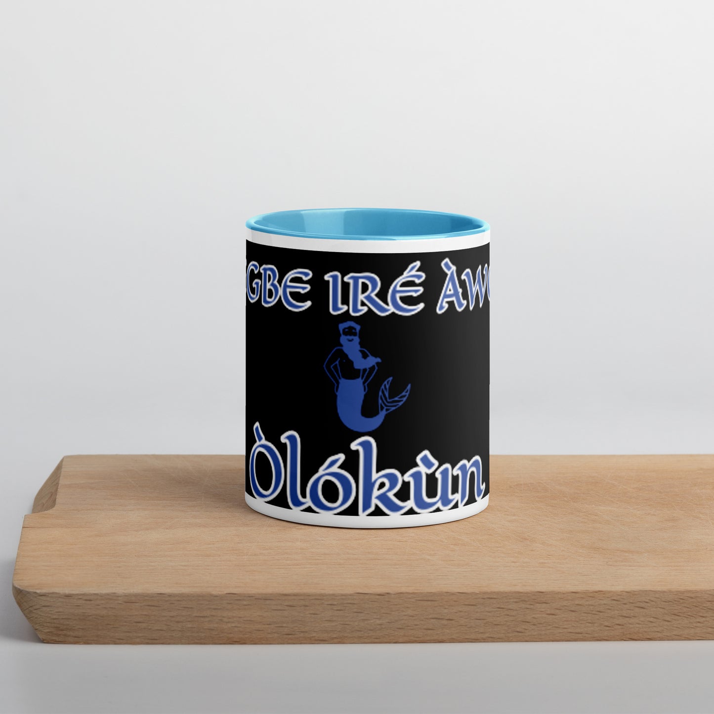 Egbe Olokun black Mug with Color Inside