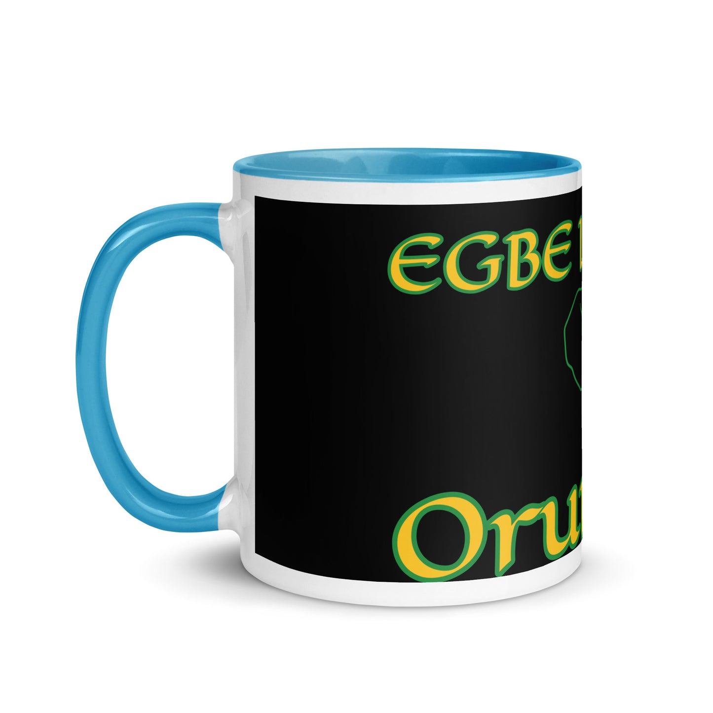 Egbe Orunmila Lucumi reverse black Mug with Color Inside