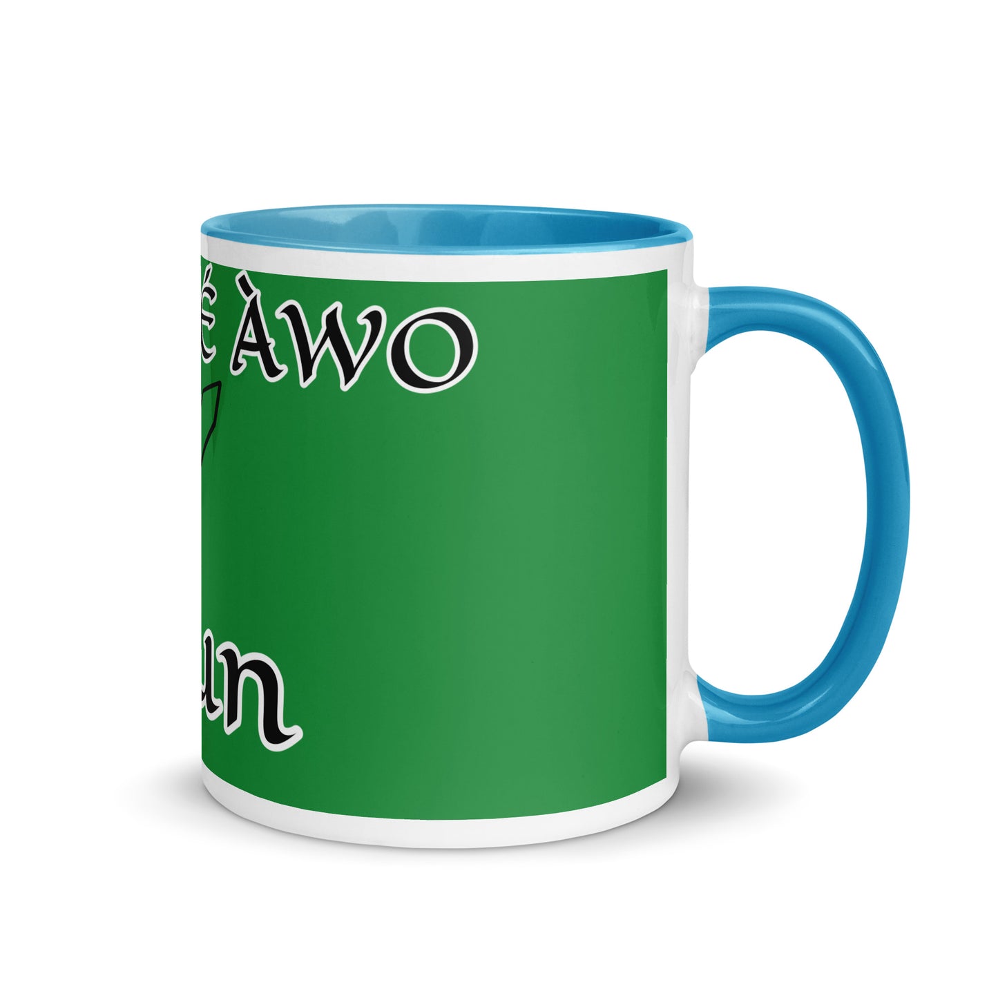 Egbe Ogun Green Mug with Color Inside