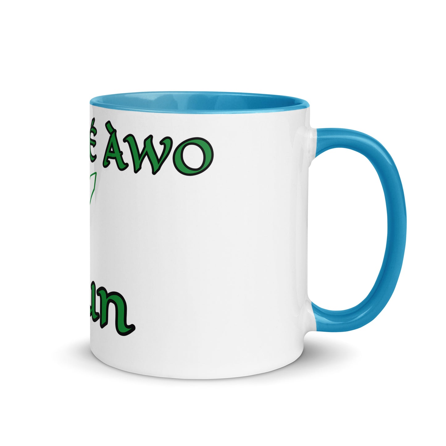 Egbe Ogun White Mug with Color Inside