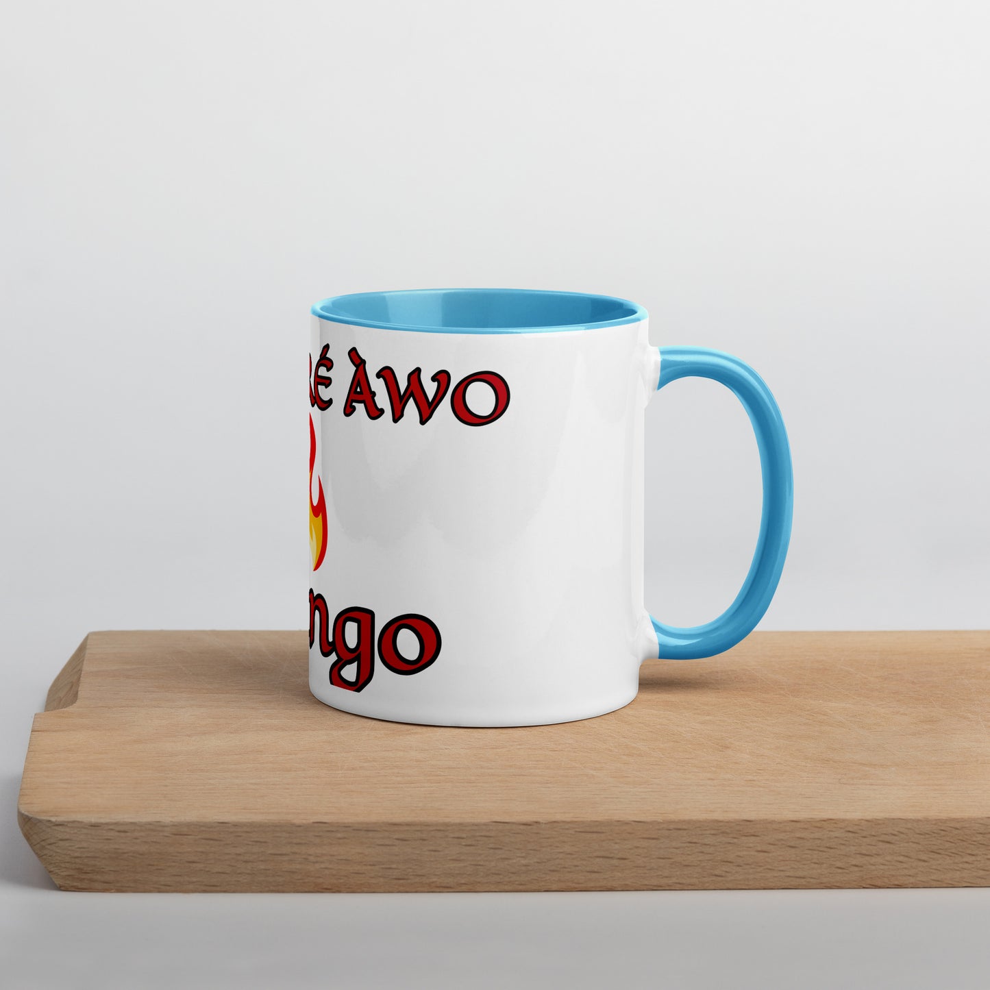 Egbe Shango White Mug with Color Inside