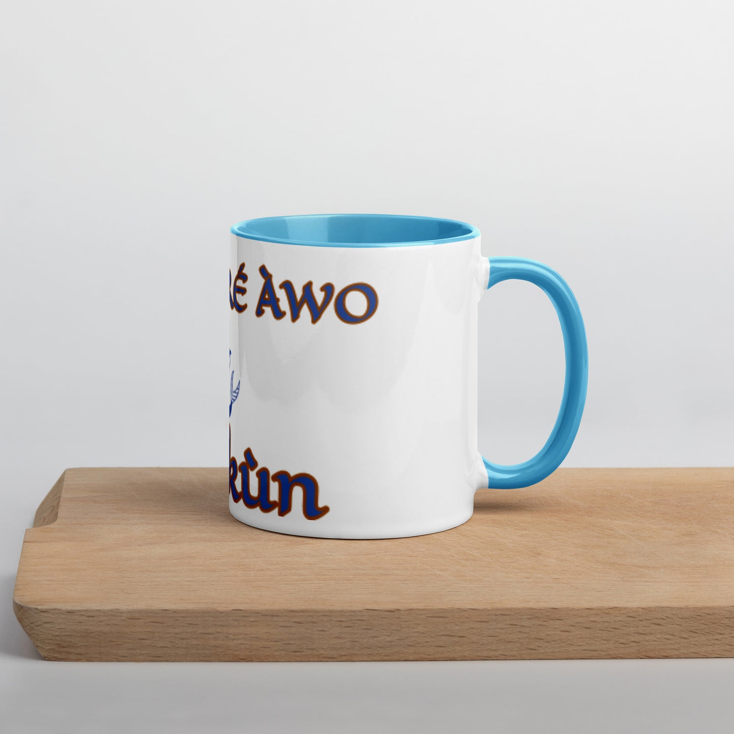 Egbe Olokun white Mug with Color Inside