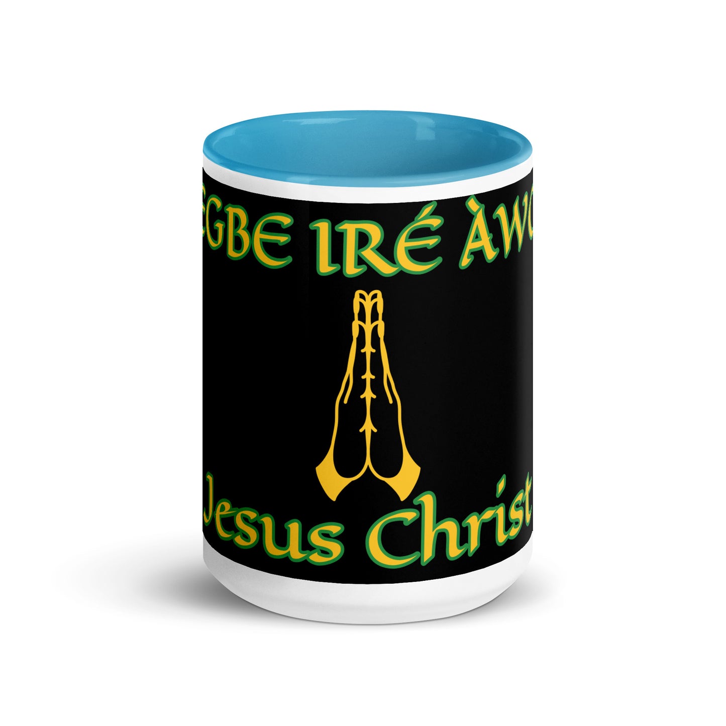 Egbe Jesus Christ black Mug with Color Inside