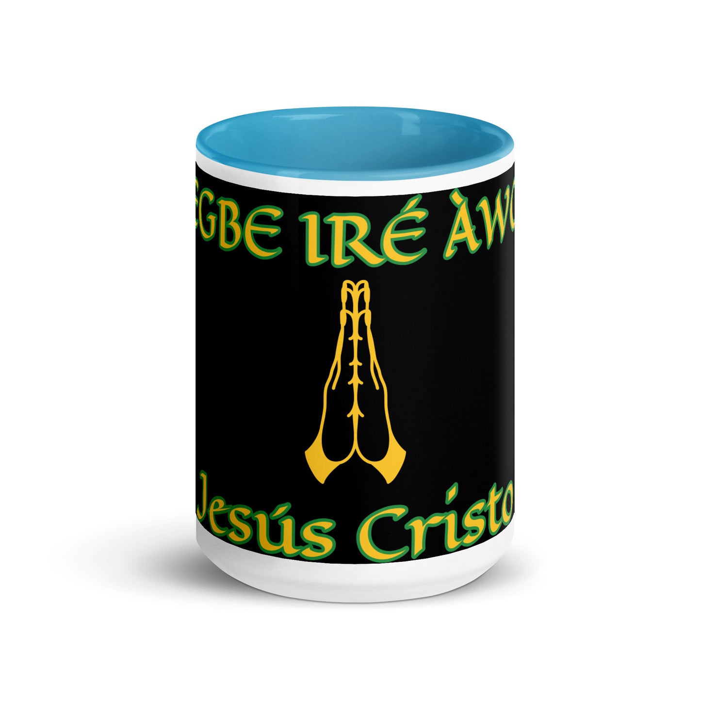 Egbe Jesús Cristo Lucumi Black Mug with Color Inside