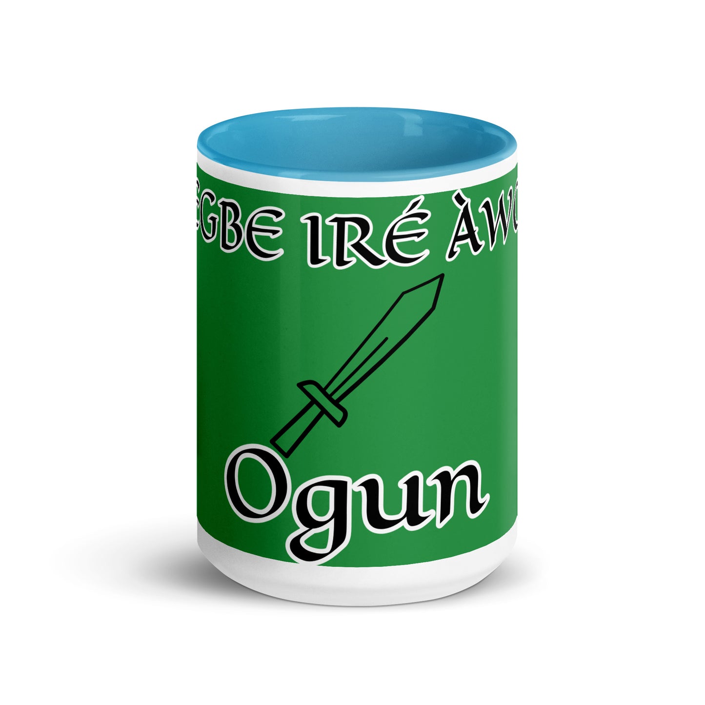 Egbe Ogun Green Mug with Color Inside