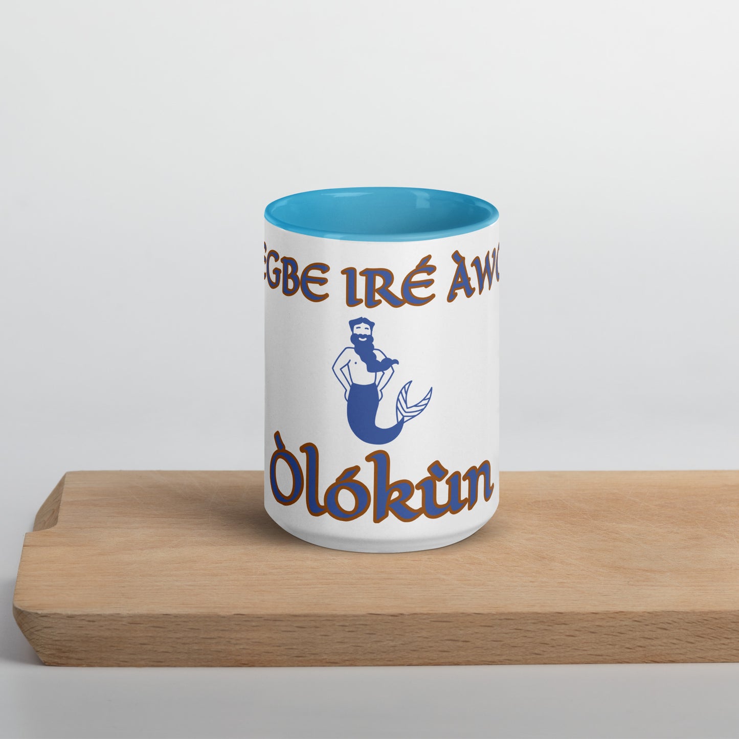 Egbe Olokun white Mug with Color Inside