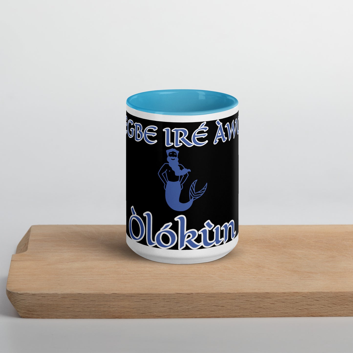 Egbe Olokun black Mug with Color Inside