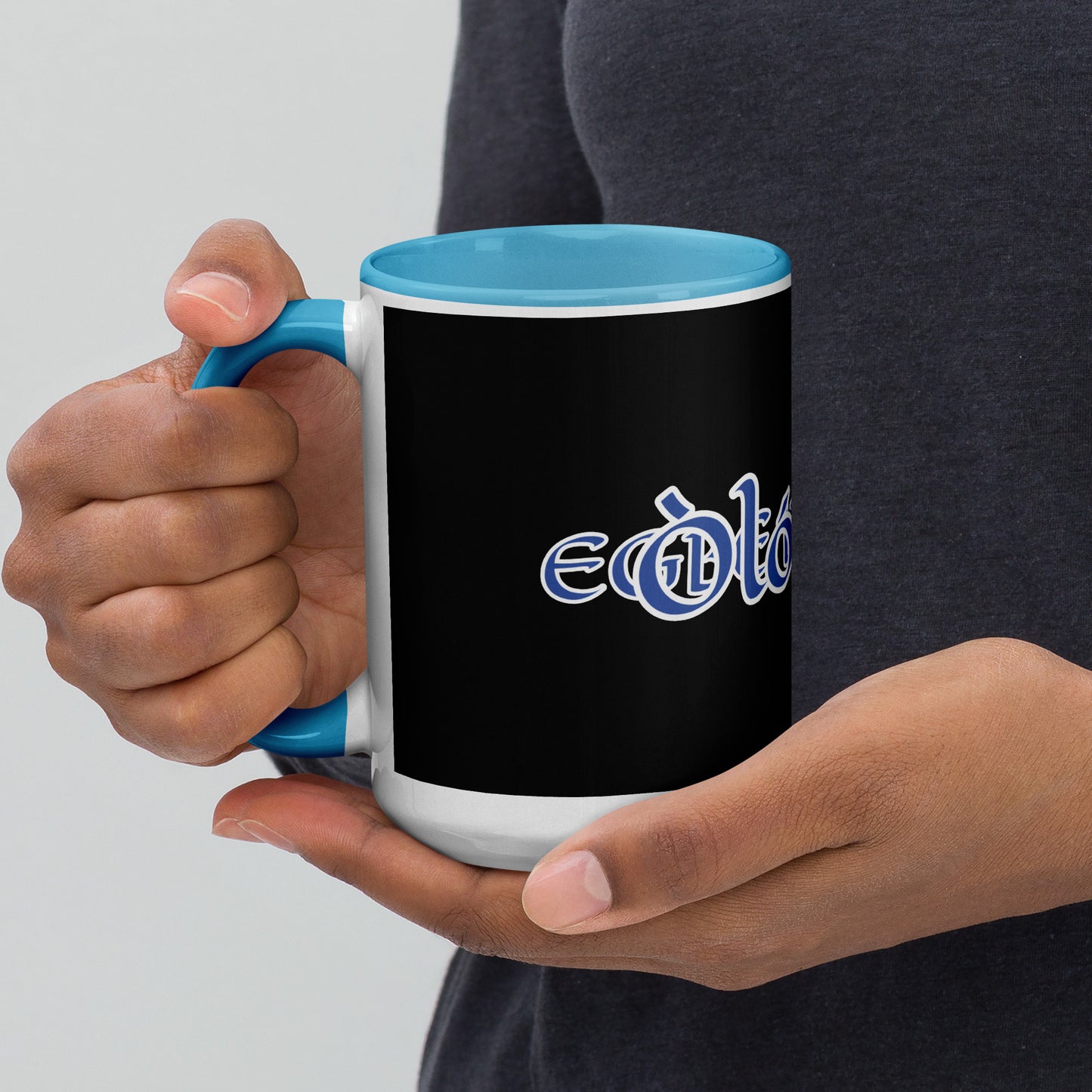 Egbe Òlókùn black mug with Color Inside