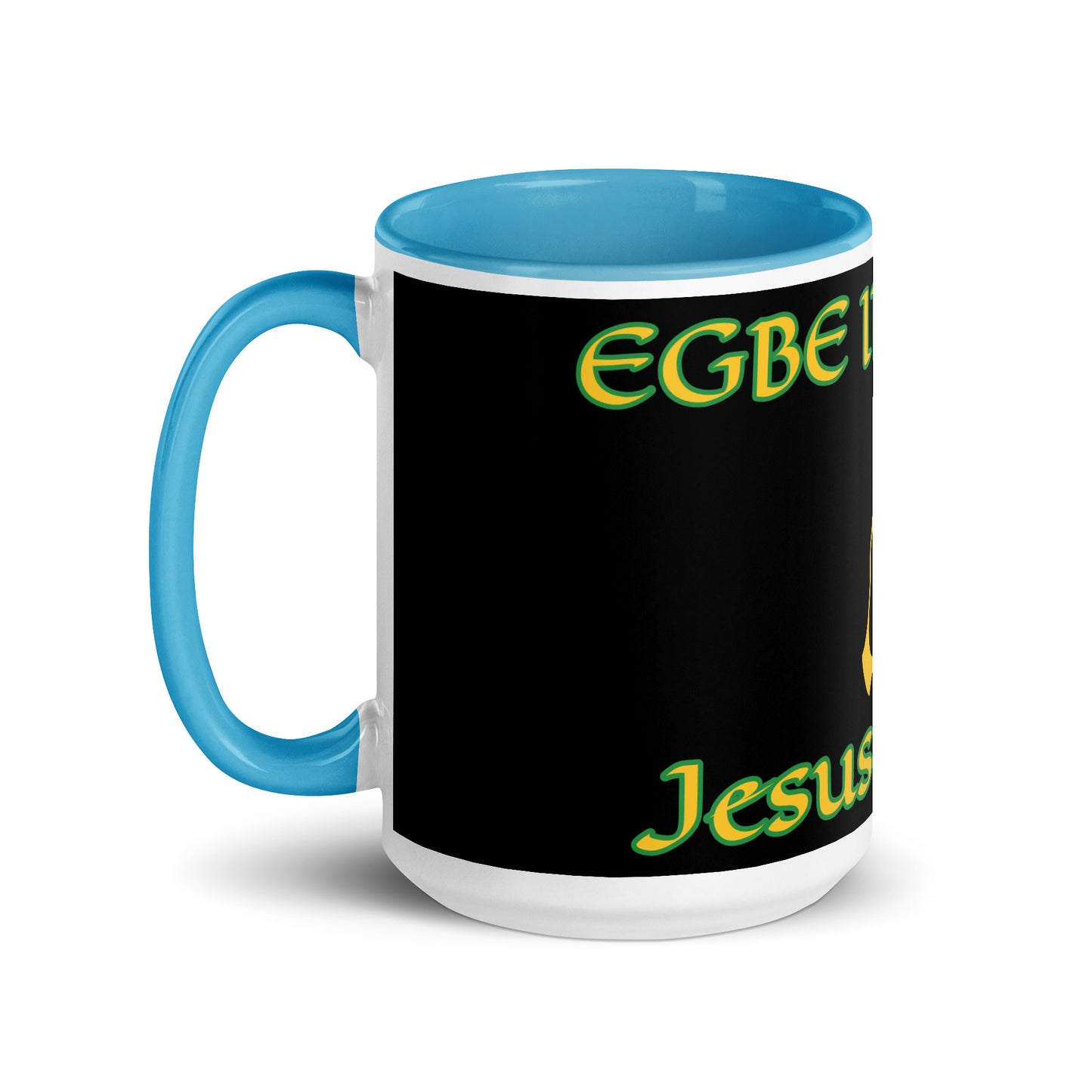 Egbe Jesus Christ black Mug with Color Inside