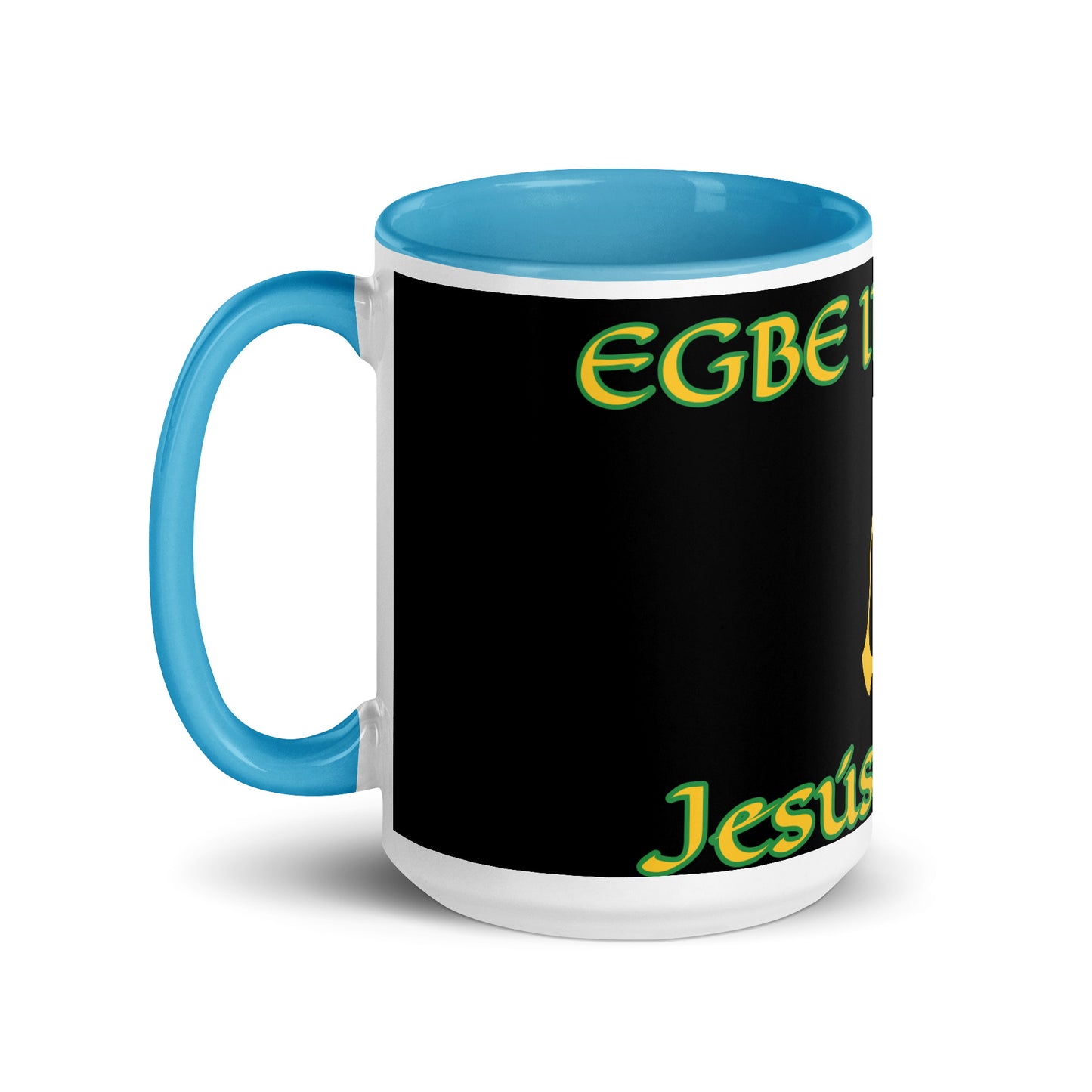 Egbe Jesús Cristo Lucumi Black Mug with Color Inside