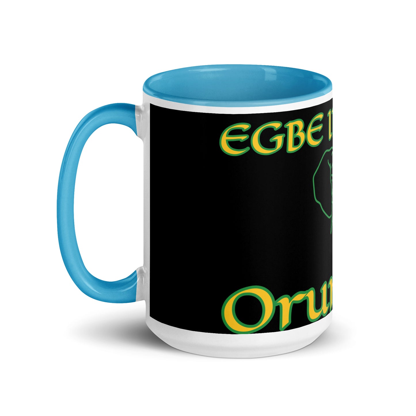 Egbe Orunmila Lucumi reverse black Mug with Color Inside