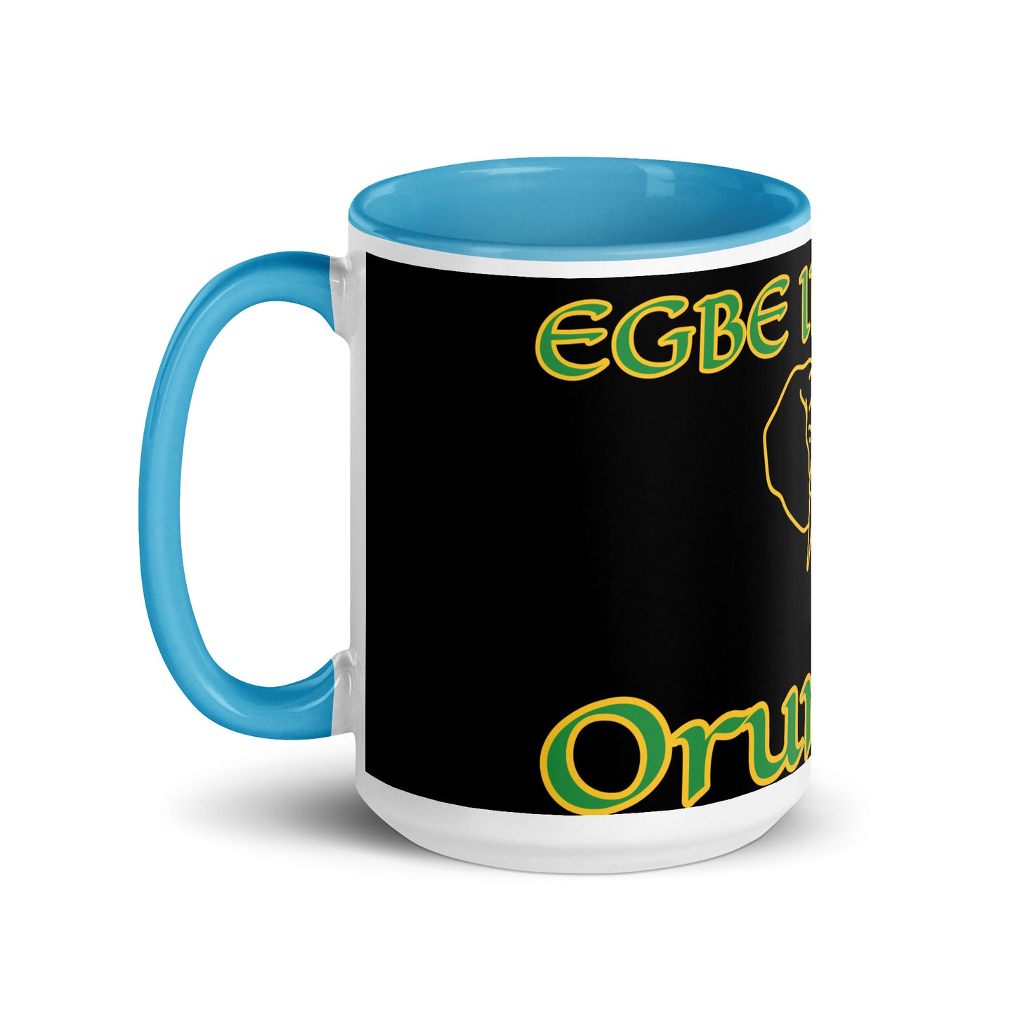 Egbe Orunmila Lucumi black Mug with Color Inside