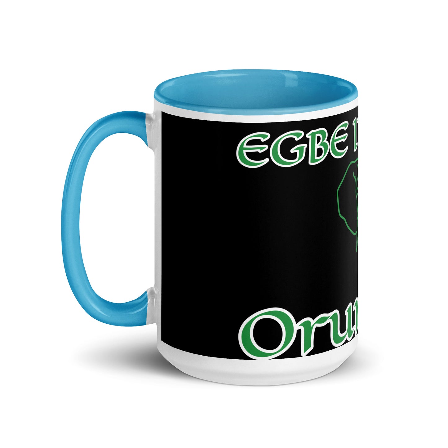 Egbe Orunmila Ájé ju Ogun black Mug with Color Inside