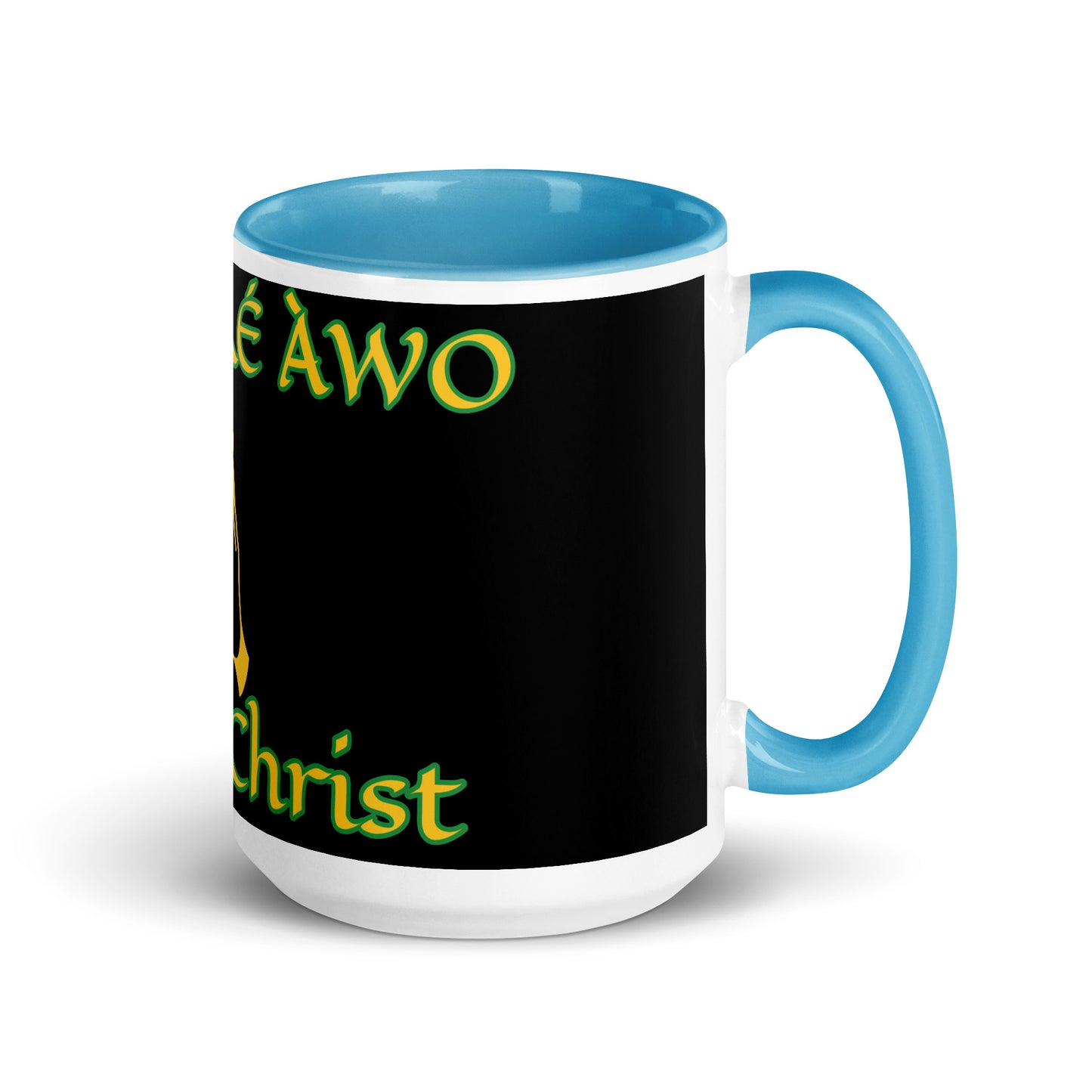 Egbe Jesus Christ black Mug with Color Inside