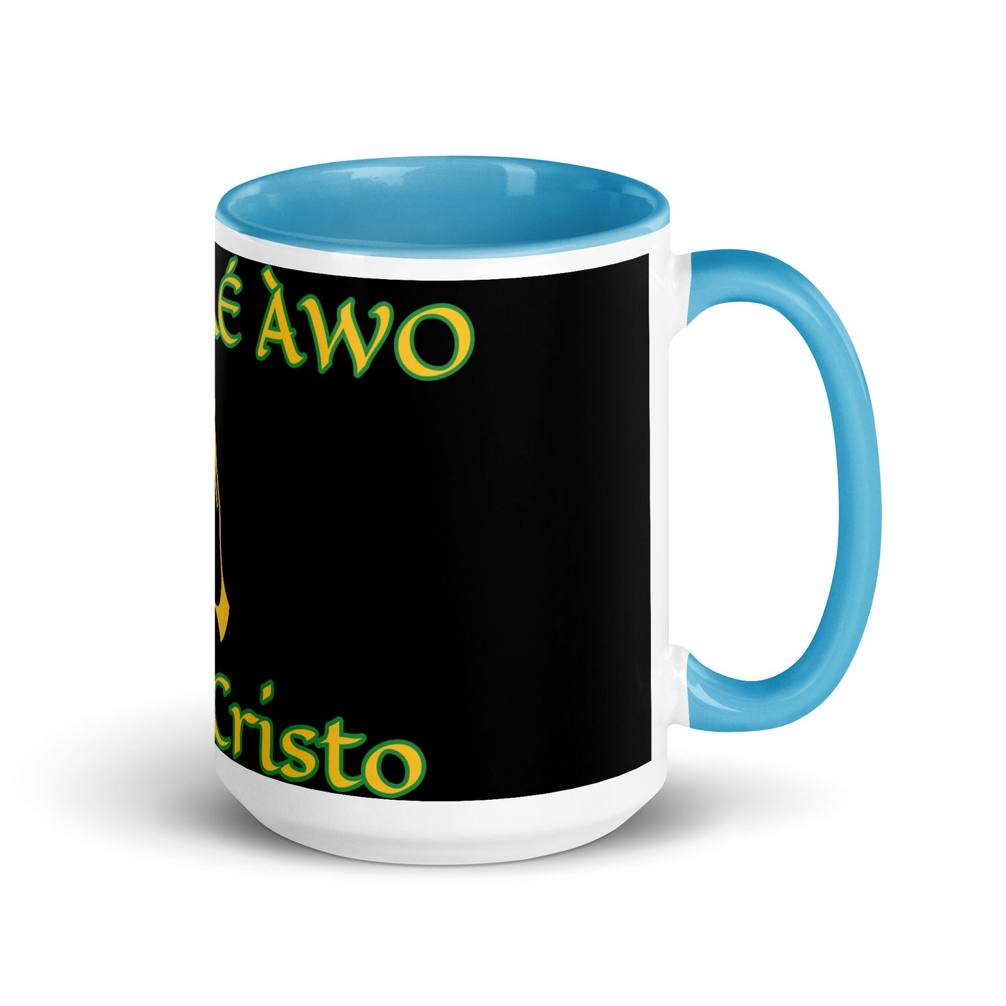 Egbe Jesús Cristo Lucumi Black Mug with Color Inside