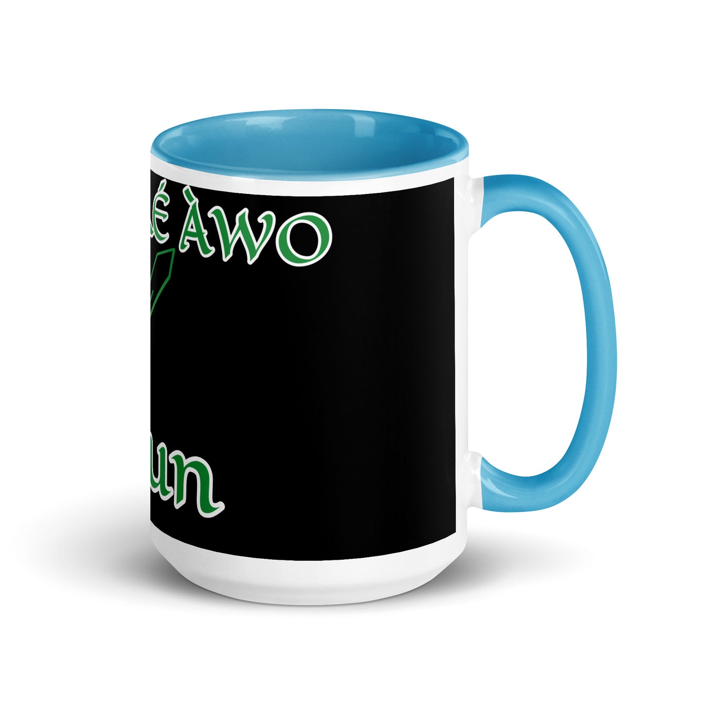 Egbe Ogun Black Mug with Color Inside