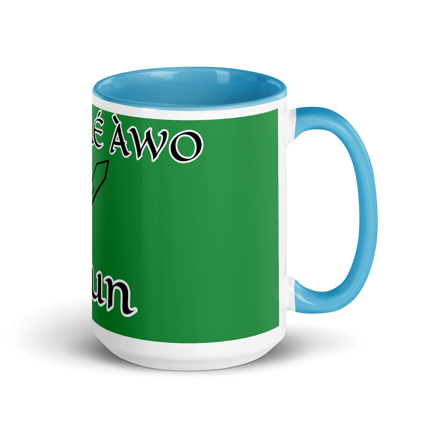 Egbe Ogun Green Mug with Color Inside