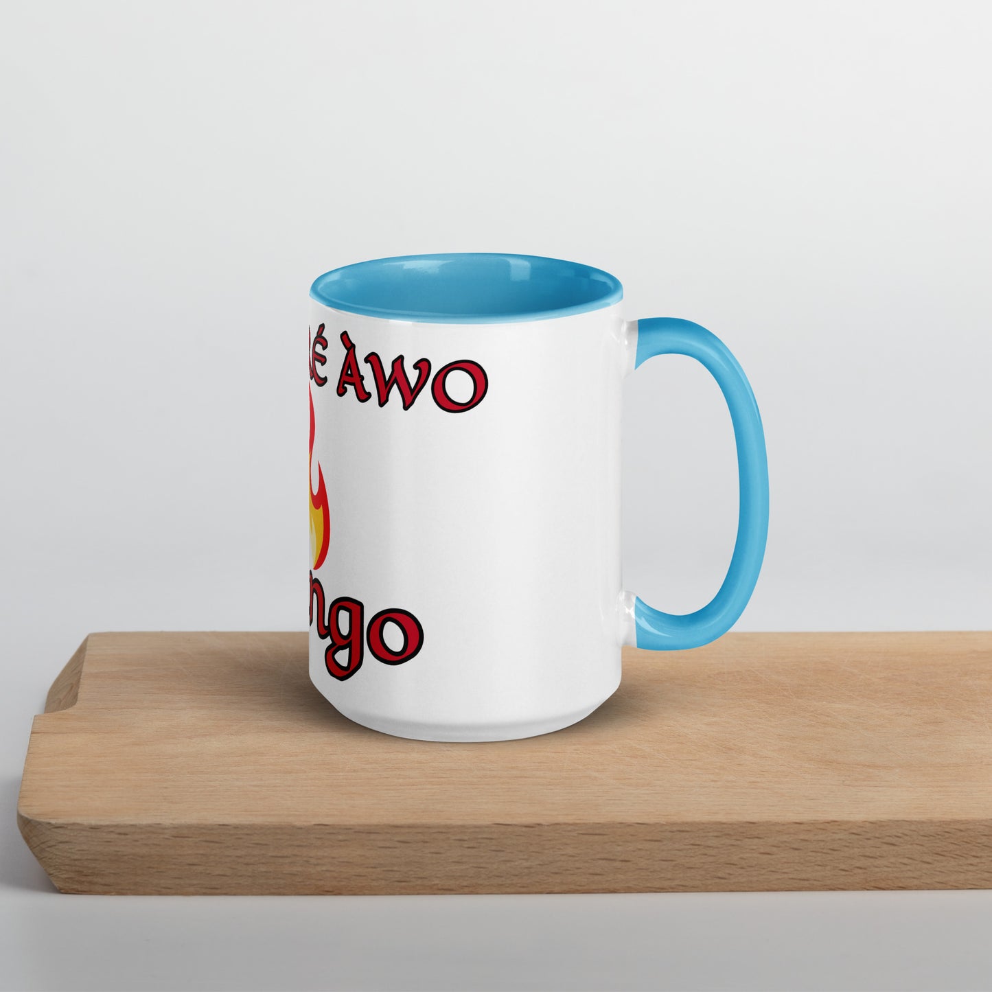 Egbe Shango White Mug with Color Inside