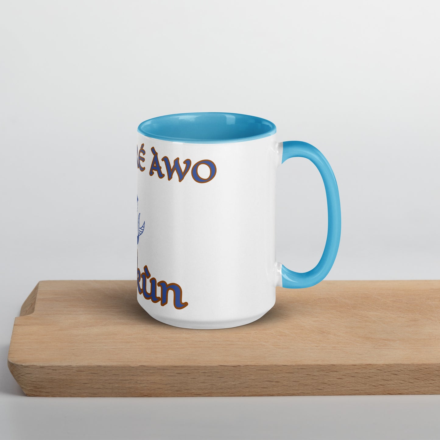 Egbe Olokun white Mug with Color Inside