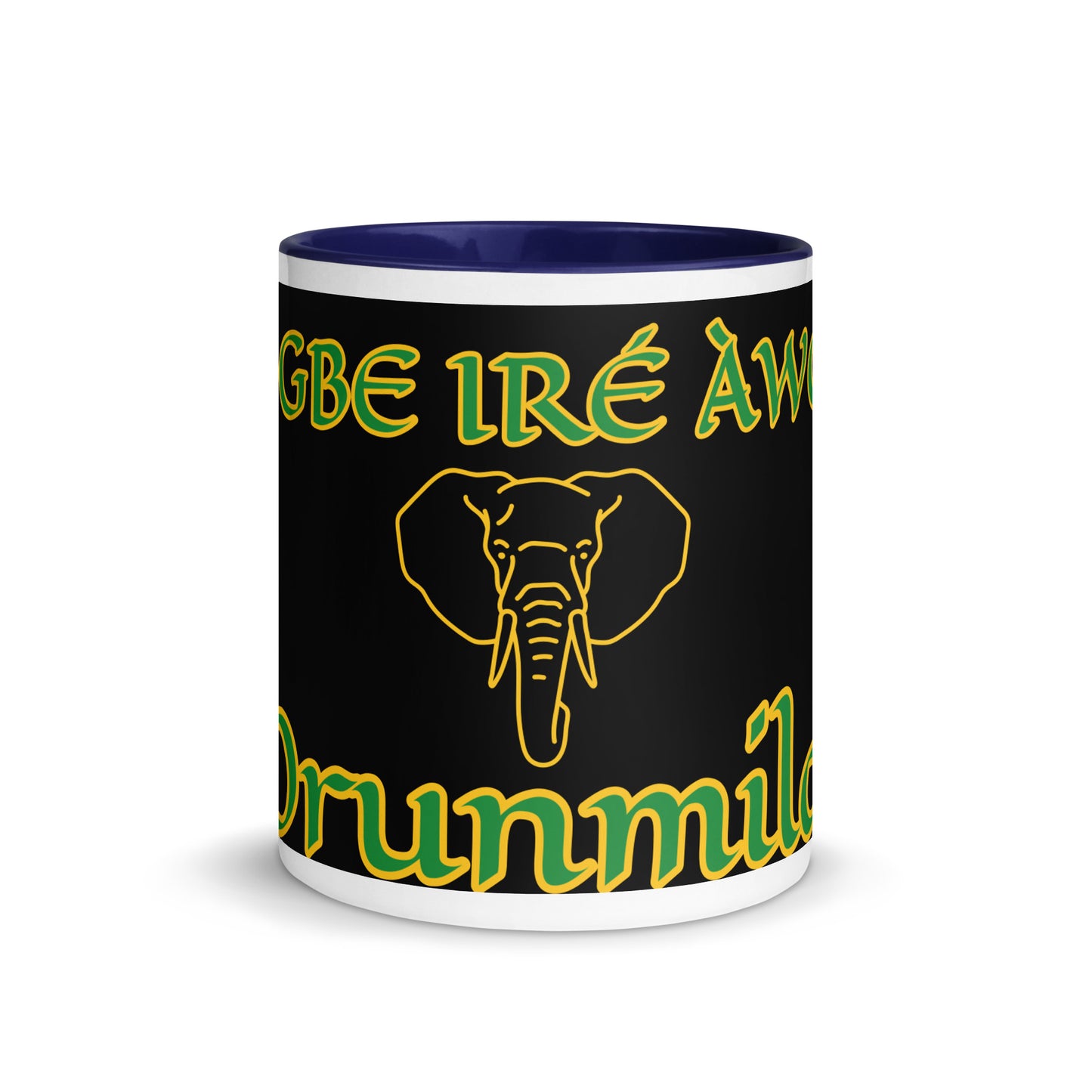 Egbe Orunmila Lucumi black Mug with Color Inside