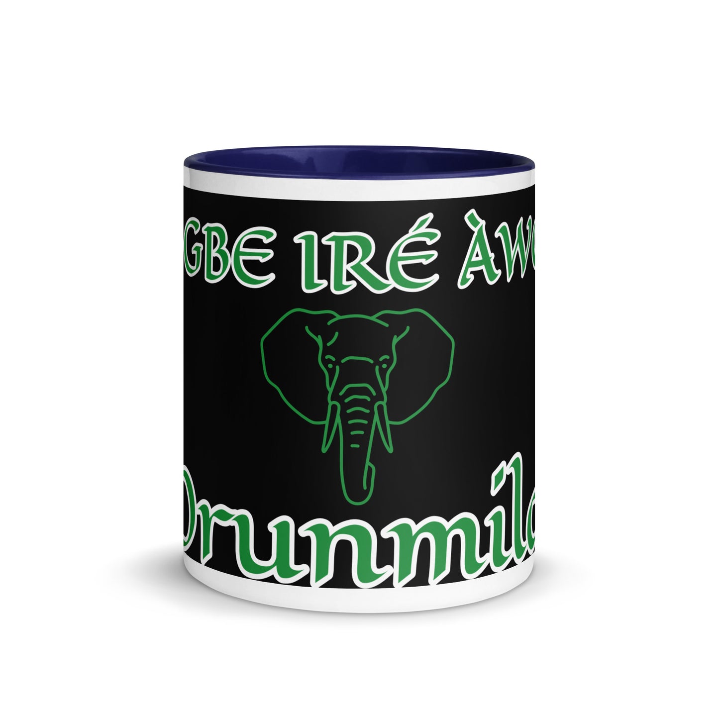 Egbe Orunmila Ájé ju Ogun black Mug with Color Inside