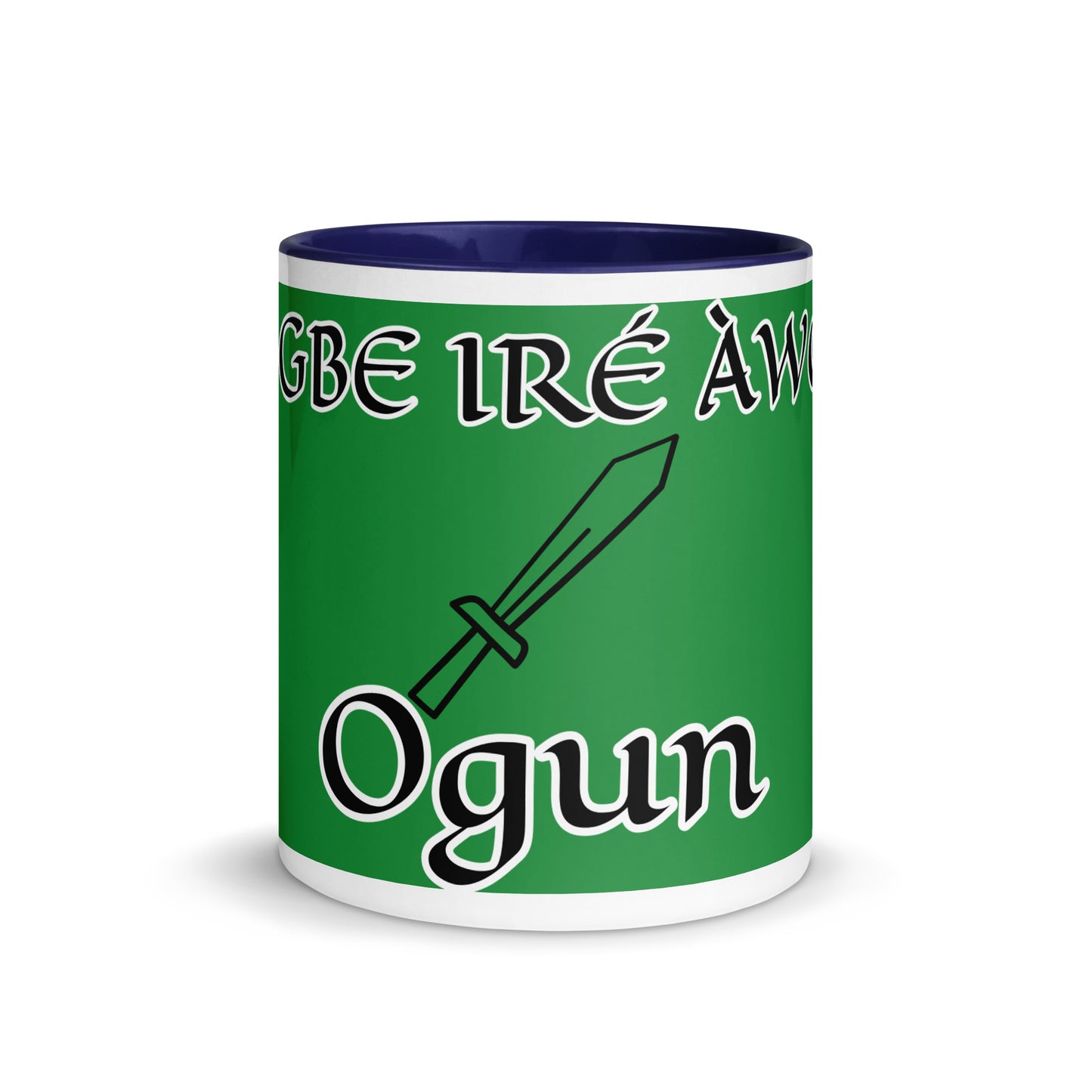 Egbe Ogun Green Mug with Color Inside