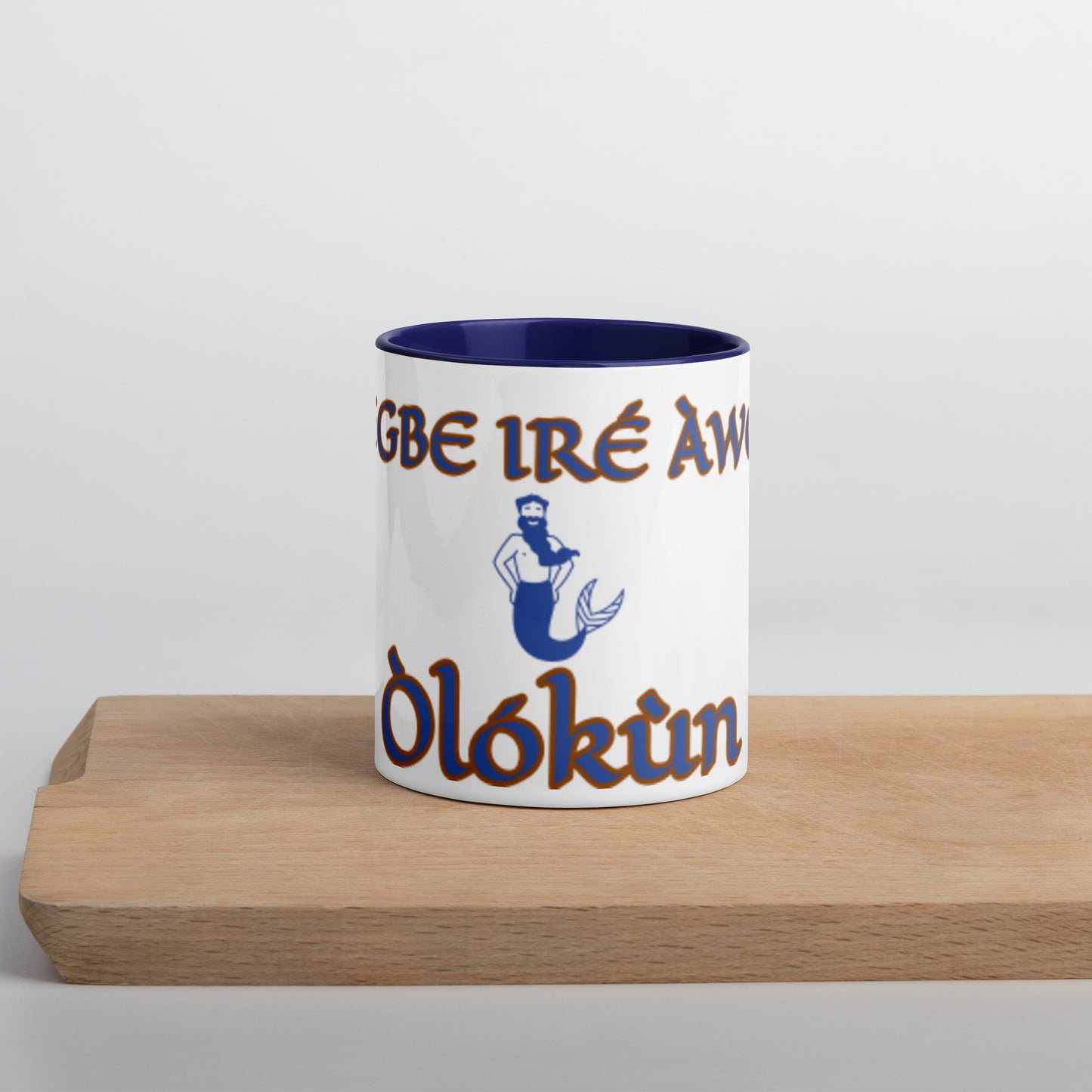 Egbe Olokun white Mug with Color Inside