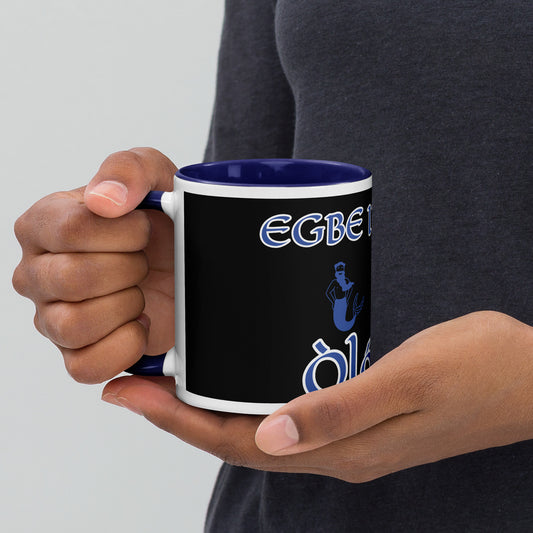 Egbe Òlókùn black mug with Color Inside