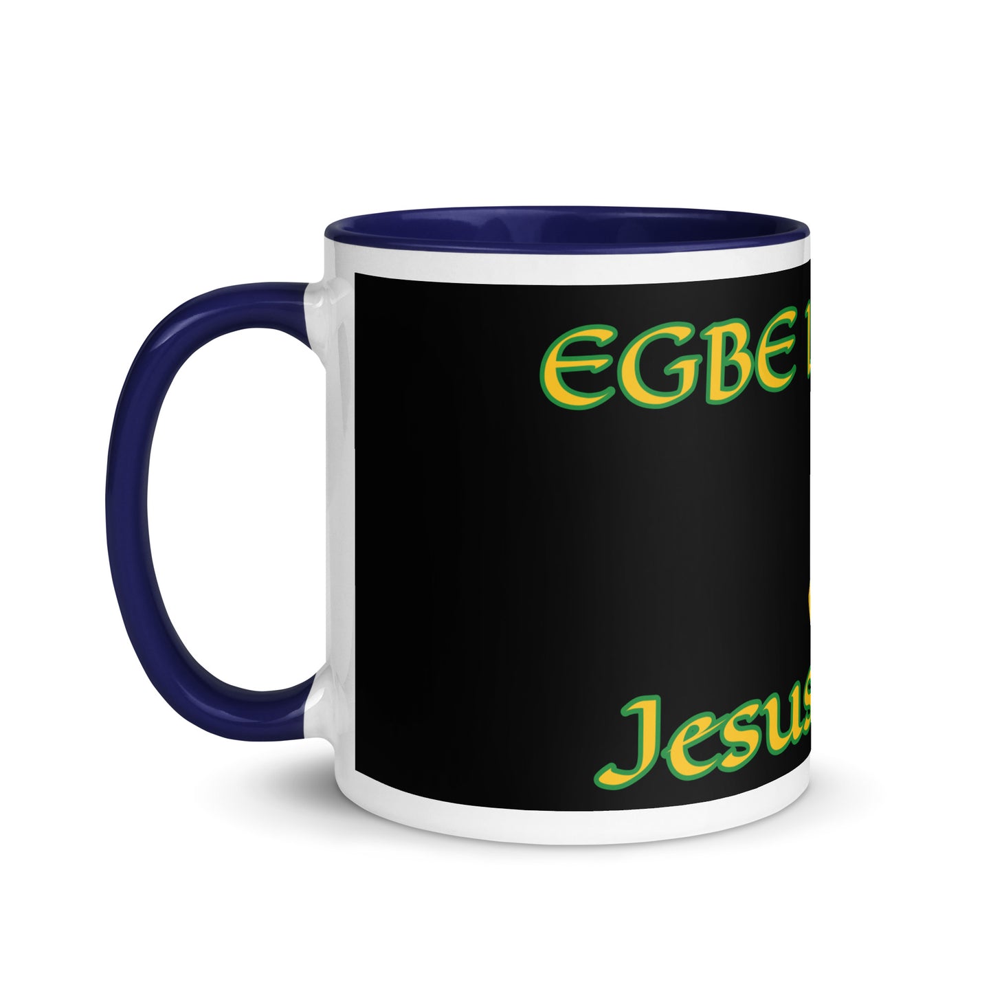 Egbe Jesus Christ black Mug with Color Inside