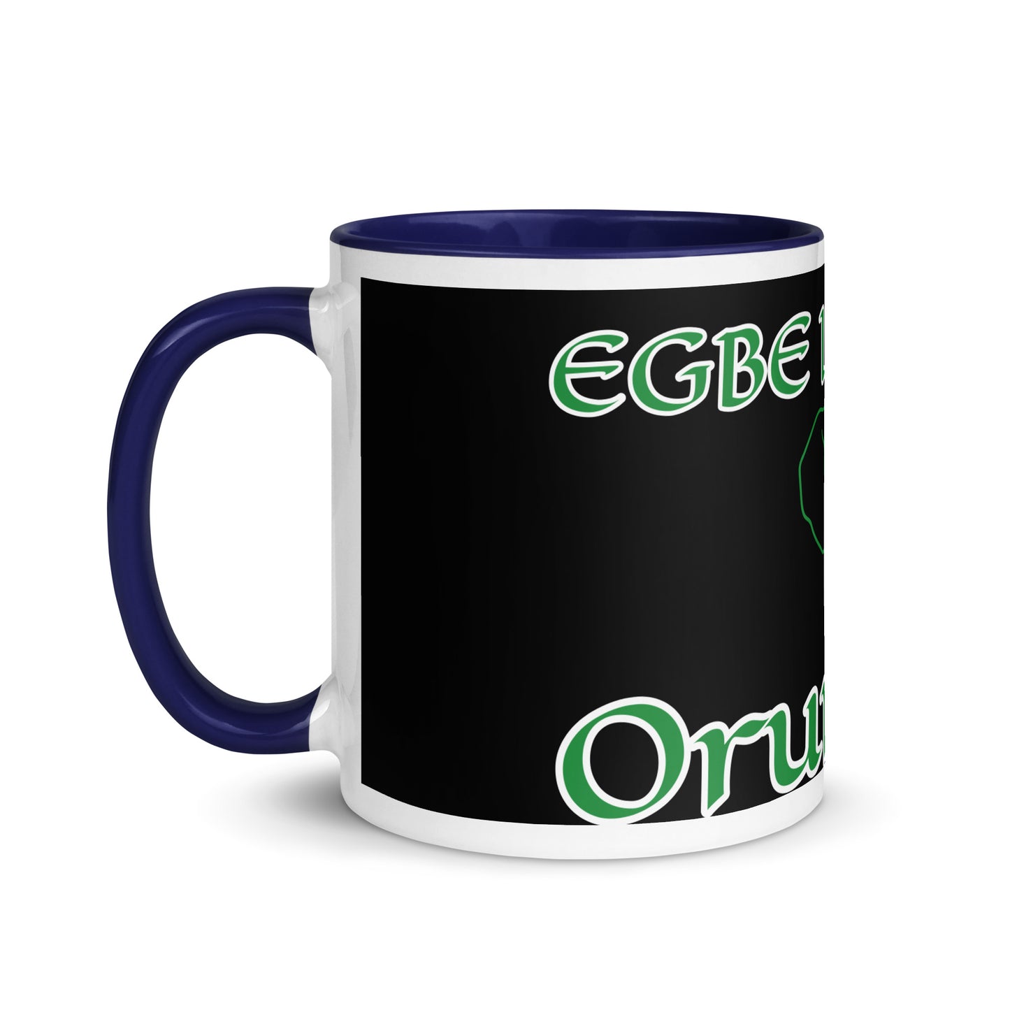 Egbe Orunmila Ájé ju Ogun black Mug with Color Inside