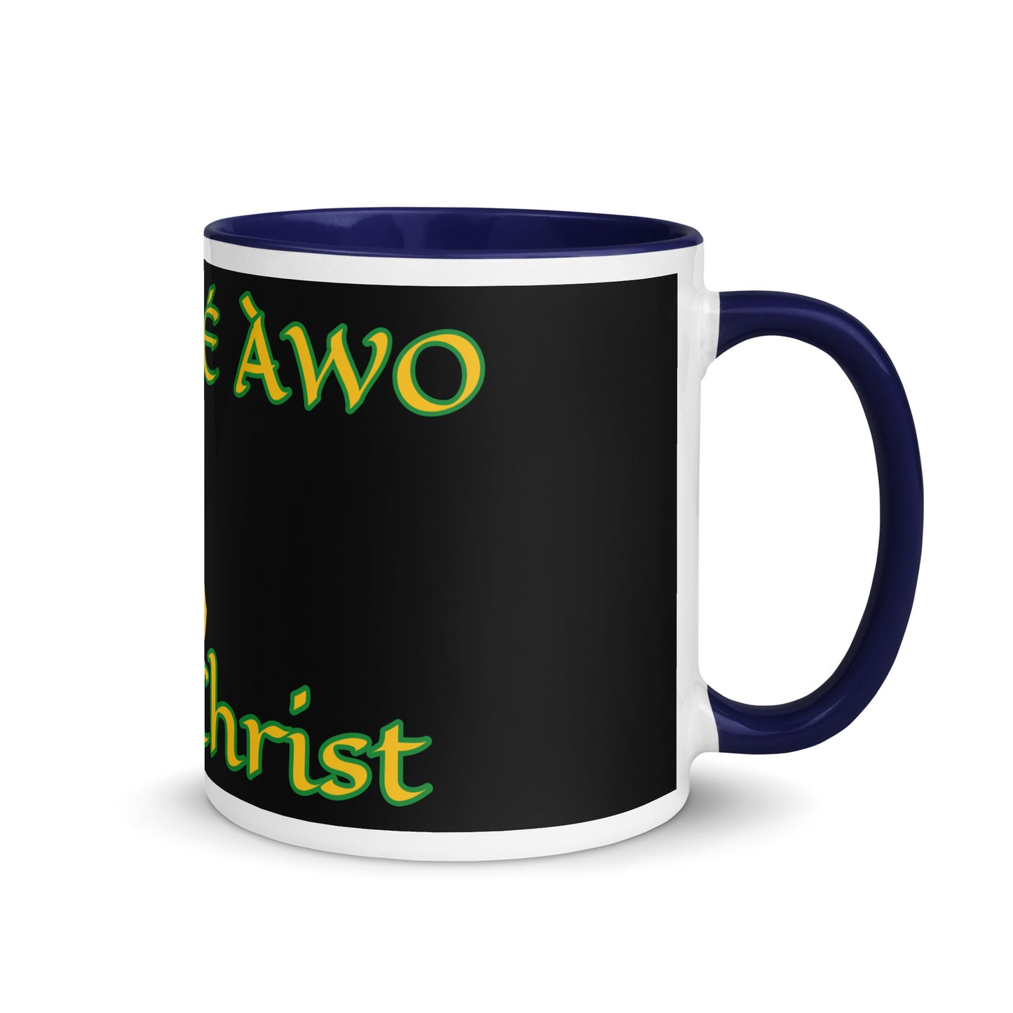 Egbe Jesus Christ black Mug with Color Inside