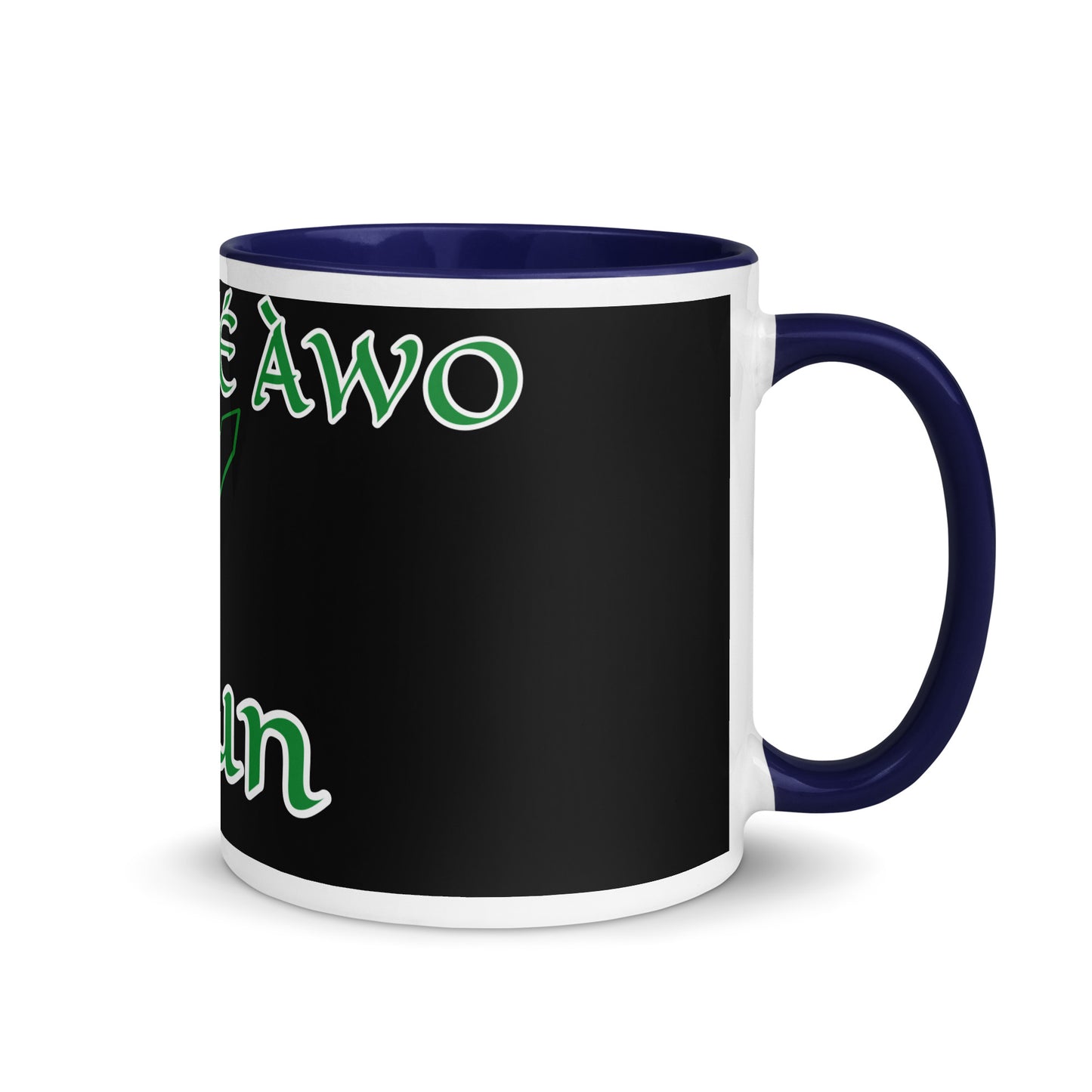 Egbe Ogun Black Mug with Color Inside