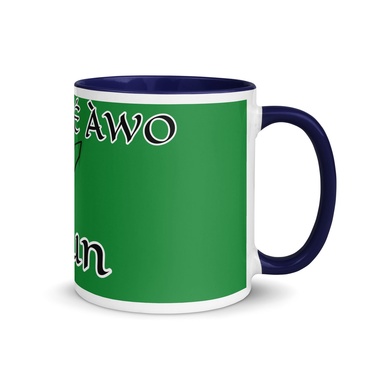 Egbe Ogun Green Mug with Color Inside