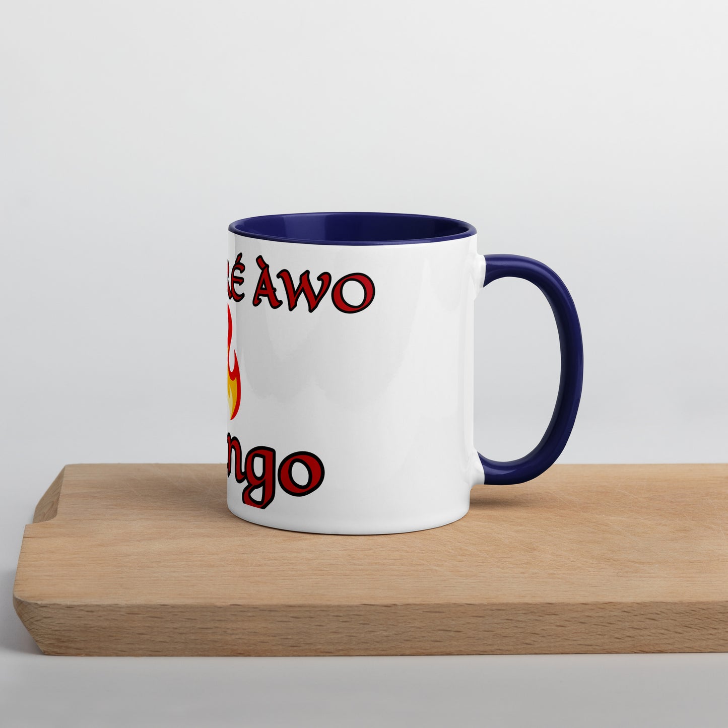 Egbe Shango White Mug with Color Inside