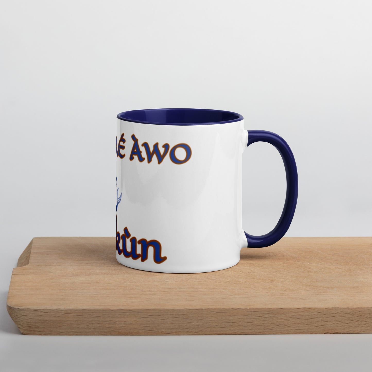 Egbe Olokun white Mug with Color Inside