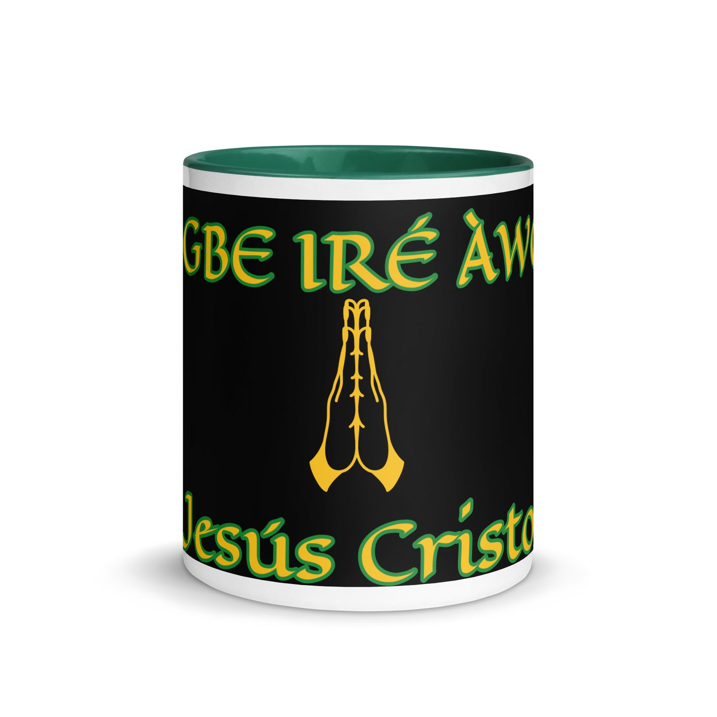 Egbe Jesús Cristo Lucumi Black Mug with Color Inside