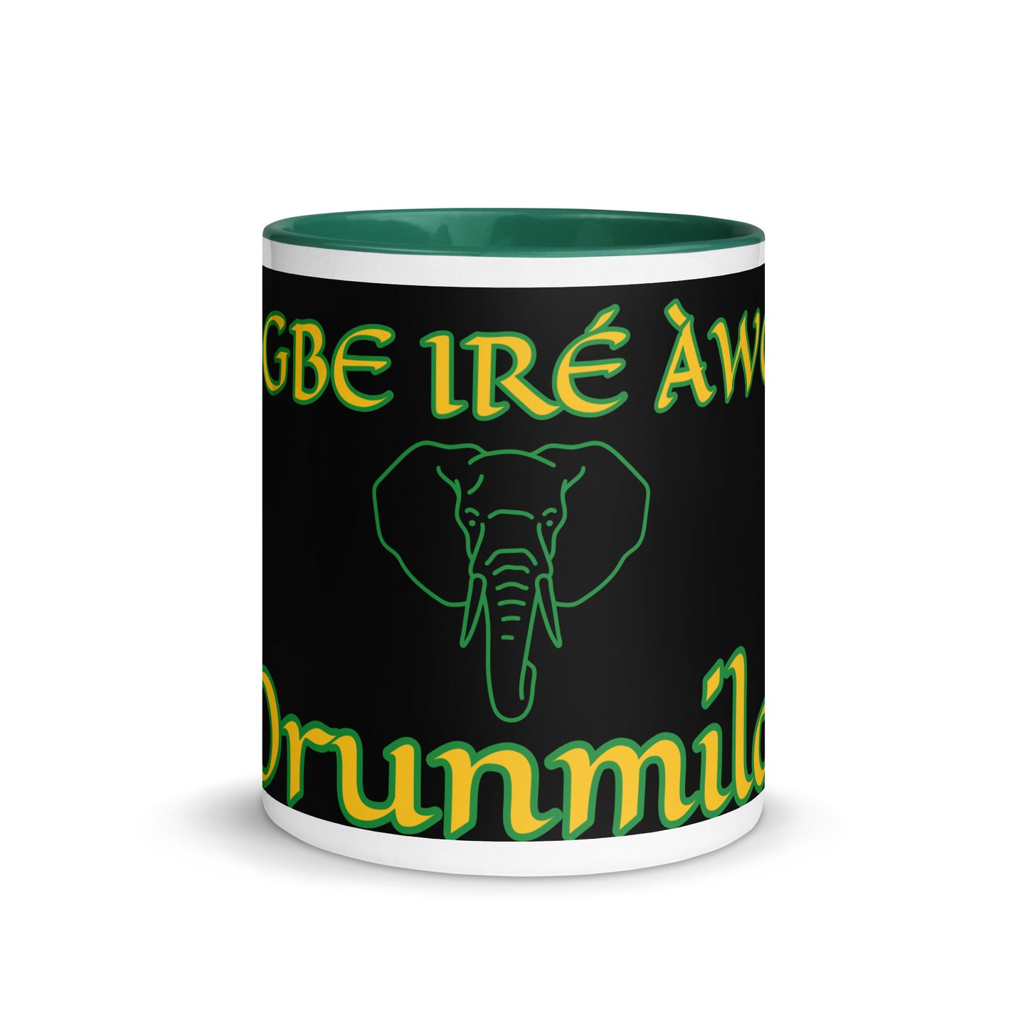 Egbe Orunmila Lucumi reverse black Mug with Color Inside