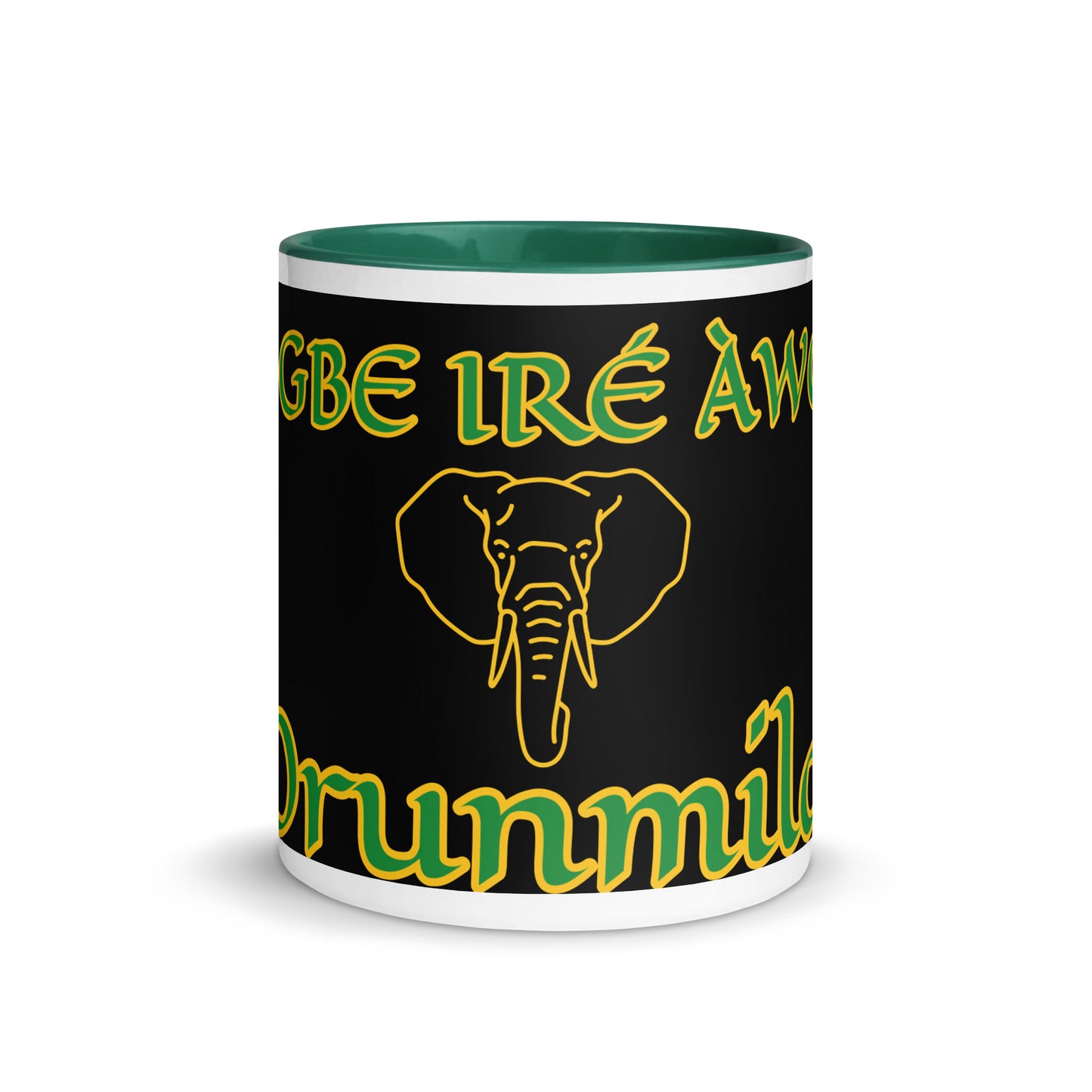 Egbe Orunmila Lucumi black Mug with Color Inside