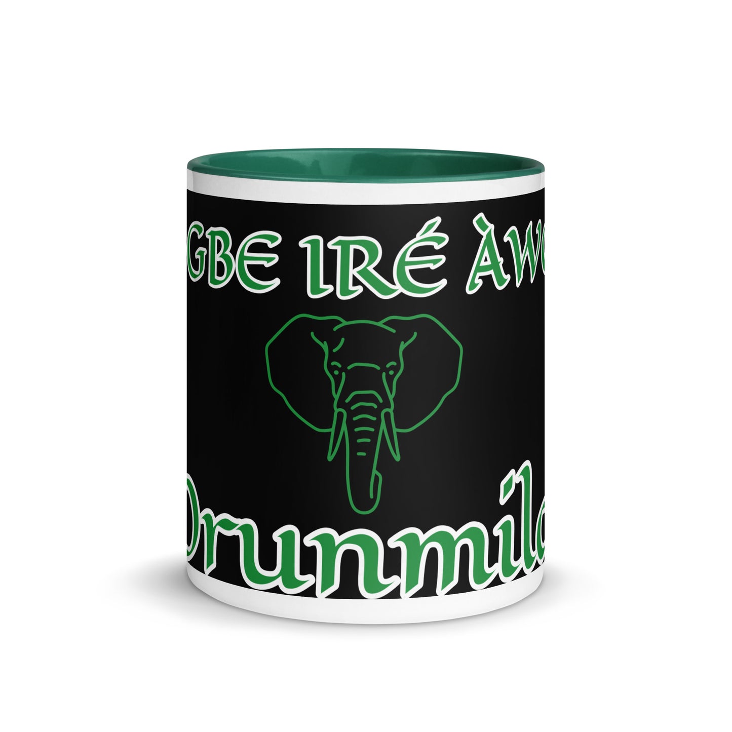 Egbe Orunmila Ájé ju Ogun black Mug with Color Inside