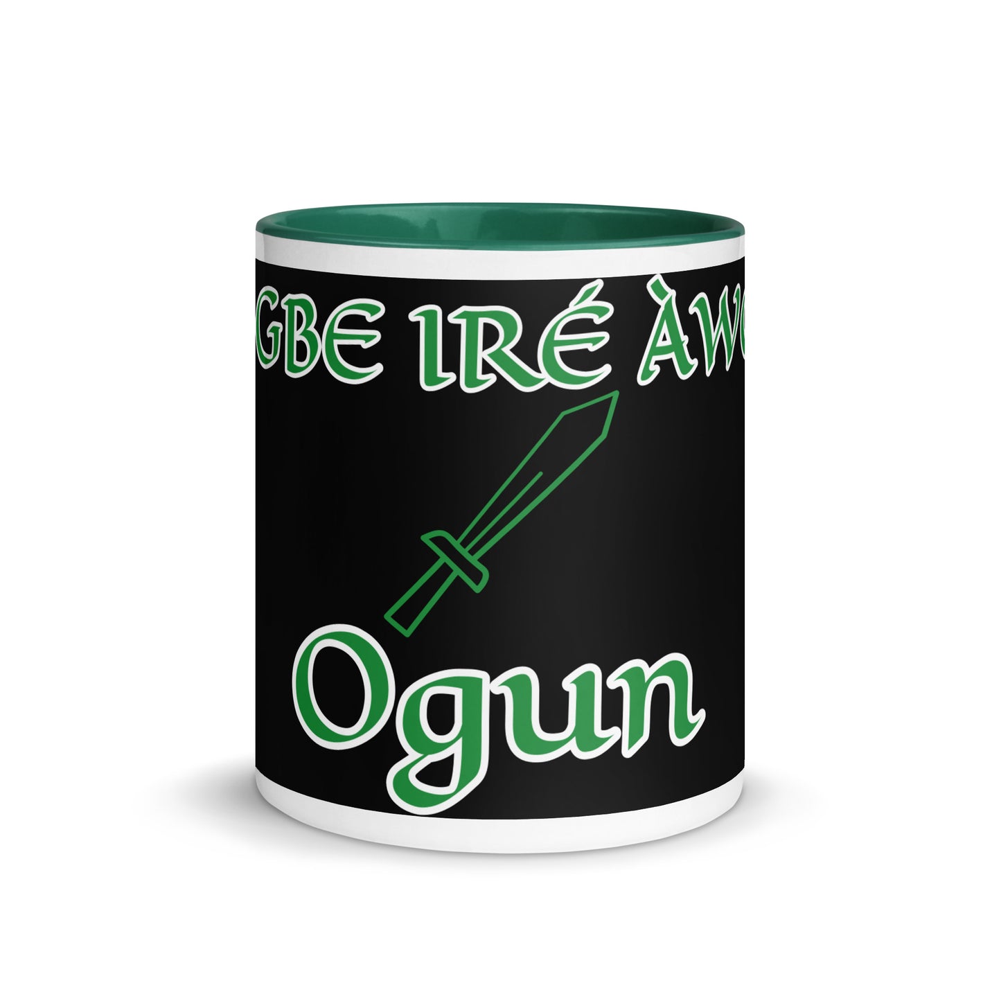 Egbe Ogun Black Mug with Color Inside