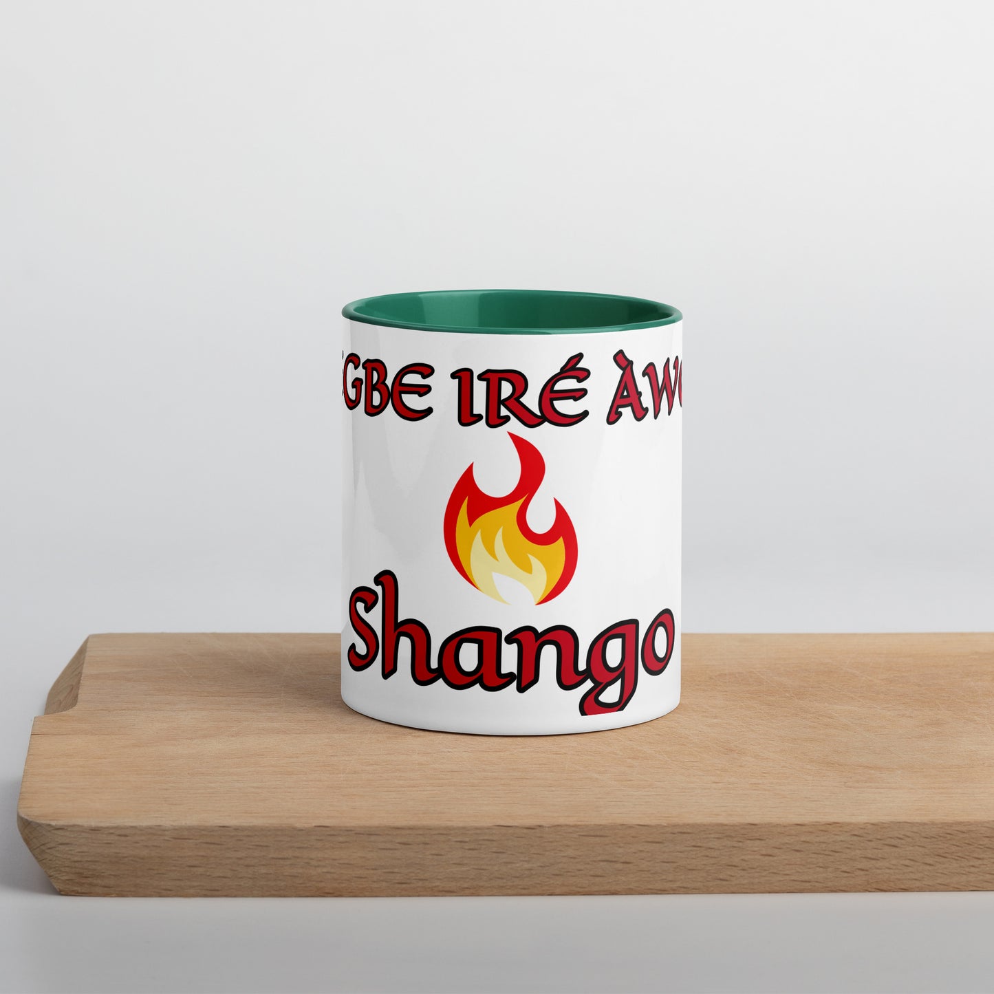 Egbe Shango White Mug with Color Inside